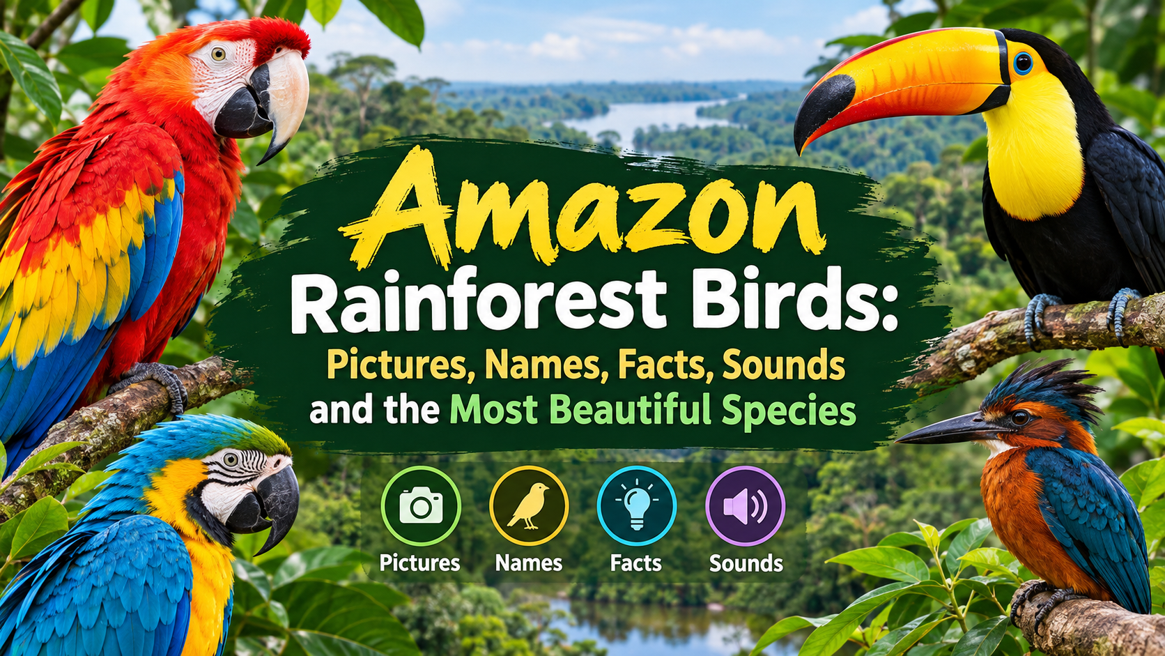 Amazon Rainforest Birds: Pictures, Names, Facts, Sounds and the Most Beautiful Species